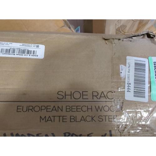 STO STO Expandable Shoe Rack, 3-Tier Metal Small Shoe Rack for Closet, Up to 16 Pairs Adjustable Shoe Rack Storage for Front Door Entrance, Free Standing Shoe Rack Organizer for Entryway, Black