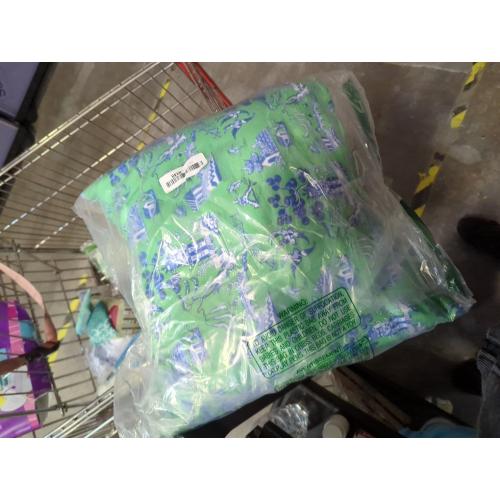 Preppy Blue and Green Willow Pattern Chinoiserie Toile Throw Pillow