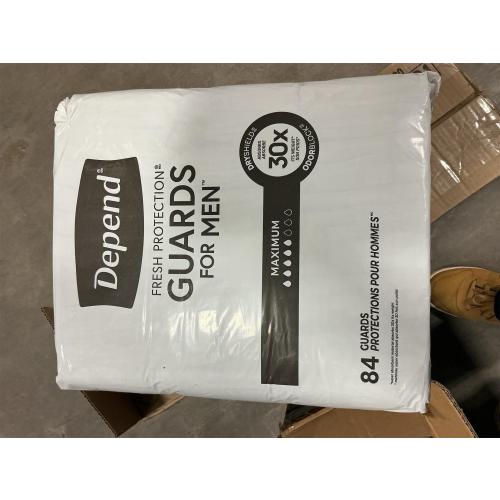 Depend Guards Incontinence Pads for Men, Maximum Absorbency, 168 Count (2 Packs of 84), Packaging May Vary