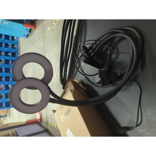 Andoer Clip-On LED Ring Light 3 Lighting Modes, USB Fill-in Lamp Dual Lights Dimmable Flexible Arms Design with Phone Holder for Live Video Chatting Selfie