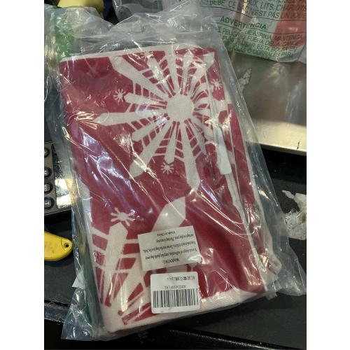 Outdoor Christmas Lumbar Pillow Covers Snowflake 12x20 2 Pack, Red Christmas Throw Pillow Covers for Porch Garden Couch, Winter Lumbar Pillow Cases Without Fillers