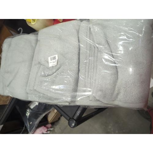 Set of 3 Color Grey  bath towel harbor mist