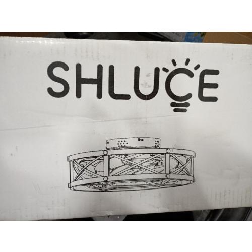 24 Farmhouse Flush Mount Ceiling Fans with Lights, Caged Low Profile Enclosed Ceiling Fans with Lights and Remote, Rustic Large Bladeless Ceiling Fan with Light for Bedroom, Kitchen - ETL