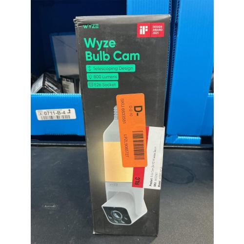 WYZE Bulb Cam Security Camera, 2K HD Outdoor Light Bulb Camera, Color Night Vision, Dimmable LED Bulb, Motion Detection, Siren Alarm, Works w/Alexa/Google Assistant. Free Expert Support