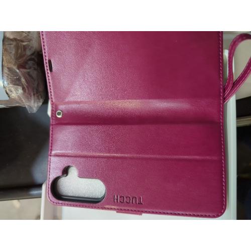 TUCCH Case Wallet for Galaxy S25 FE 5G, Kickstand [RFID Blocking] 4 Card Holder, Folio Magnetic PU Leather [TPU Shockproof Interior Shell] Protective Cover (6.7) 2025, Plum Purple
