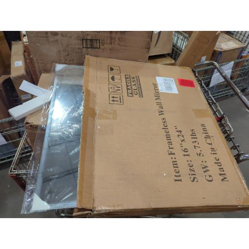 16x24 Ruomeng Rectangle Wall Mirror Frameless Bathroom Mirror 16” x 24 Beveled Edge Mirror for Vanity and Entryway