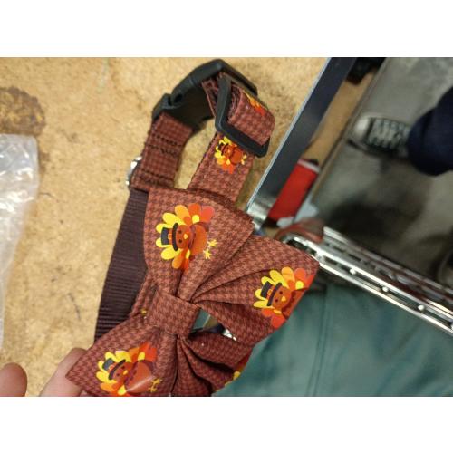 Malier Thanksgiving Dog Collar with Bow tie, Adjustable Bowtie Trukey Collars for Girl and Boy, Cute Holiday Puppy Collars for Small Medium Large Dogs Cats (Thanksgiving Day, Large)