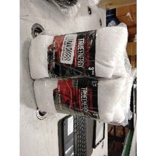 12 pairs True Energy Crew Cotton Socks (White Fit Men's Shoe Size S/M)