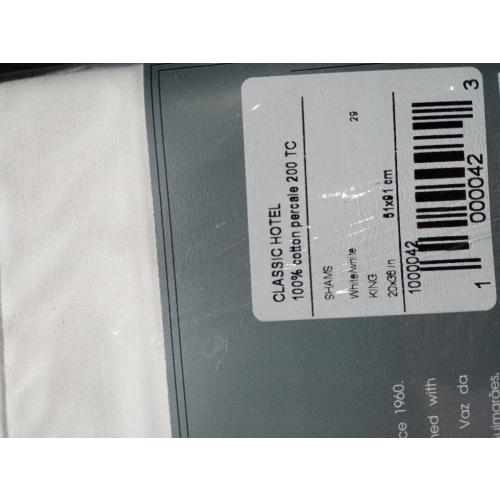 Classics hotel 100% cotton percale 200 TC Shams (king) white