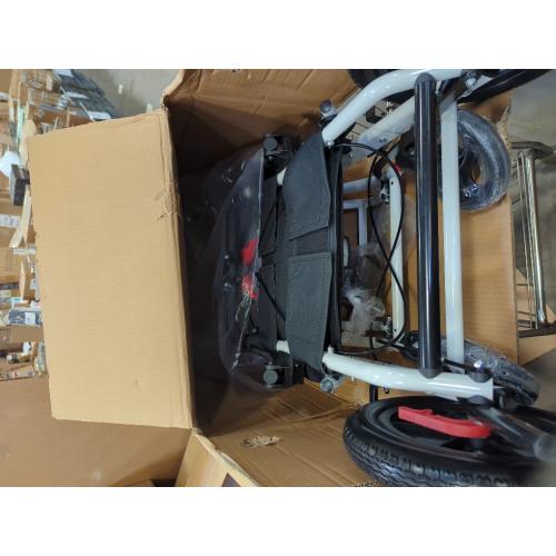 BLACK Ultra-Light Folding Transport Wheelchair for Adults & Seniors, 20 Portable Wheelchair with Telescopic Handle & 12 Solid Wheels 120kg Capacity Compact for Tight Spaces (Only 14lbs) White M