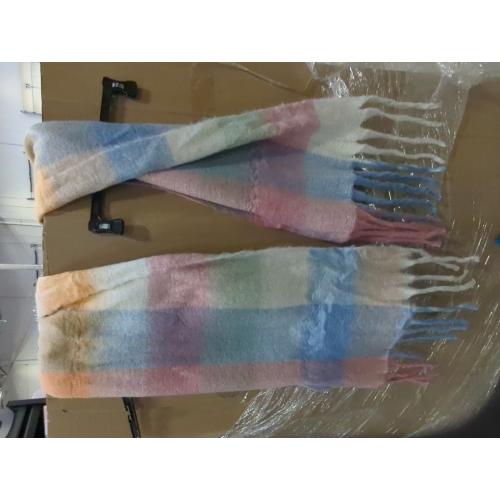 Womens Scarf Winter Big Colorful Checked Thick Warm Soft Scarves Casual Tassel Blanket Scarf