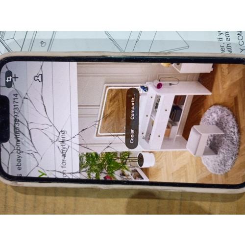 Makeup Vanity Desk Set with LED Lighted Mirror Glass Top Dressing Table & Stool, 5 Storage Drawers, Power Outlet, Hair Rack Stepless Dimmable Lights (3 Color Modes), White (the mirror is broken; see the picture) (NO TEST)