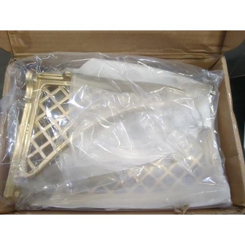 Gold 2 Pack 8 HARPOON 2 Pack Heavy Duty Cast Iron Victorian Shelf Bracket, 8 Inches Gold Baroque L-Shaped Shelf Brackets, DIY Projects, Hardware Included