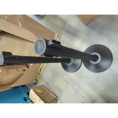 US Weight Sentry Stanchion with Retractable Belt, Easy Connect Assembly, Black, 6.5' Belt (2 Pack)