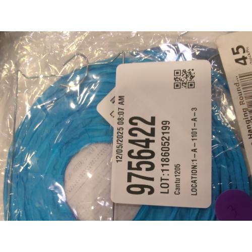 24pcs Hanging Round Paper Lanterns for Wedding Birthday Party Baby Showers Decoration Blue/White