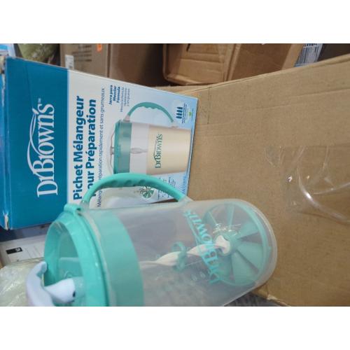 Dr. Brown's Baby Formula Mixing Pitcher with Adjustable Stopper, Locking Lid, & No Drip Spout, 32oz, BPA Free, Teal