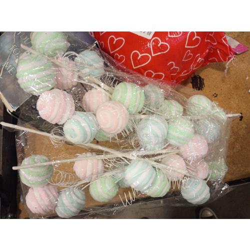 Christmas Tree Picks Decorations 5Pcs Macaron Pink Purple Lollipop Picks for Xmas Ornaments New Year Wedding Birthday Indoor Outdoor Party Decorations