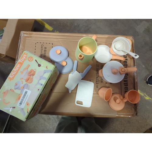 Multicolor 13 Piece Play Kitchen Pots and Pans Set for Kids, Pretend Role Play Cooking Toys Gifts for Toddlers Girls Boys Ages 3 4 5 6