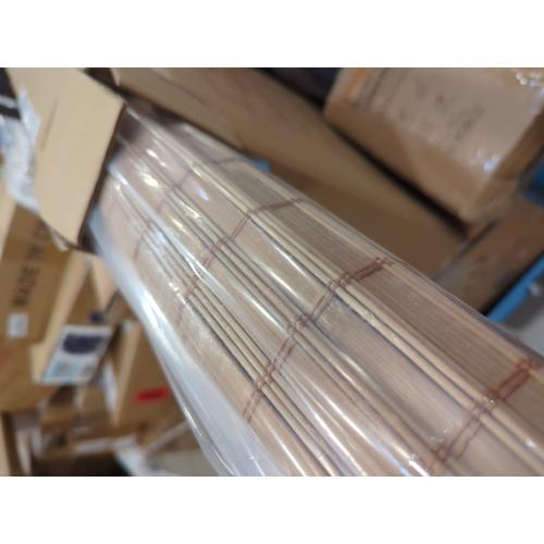 Premium True-to-Size Brown Squirrel Cordless Light Filtering Natural Woven Bamboo Roman Shade – 34 in. W X 48 in. H