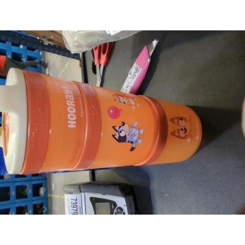 Whiskware Bluey Stackable Snack Containers for Kids and Toddlers, 3 Stackable Snack Cups for School and Travel, Bluey and Bingo, Hooray!