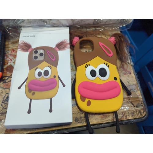 Compatible with iPhone14 15Plus Funny Braid Multi-Color Three-Dimensional Phone Case,Cute 3D Ugly Big Eyes Sausage Mouth Shock-Proof Cartoon Phone Case
