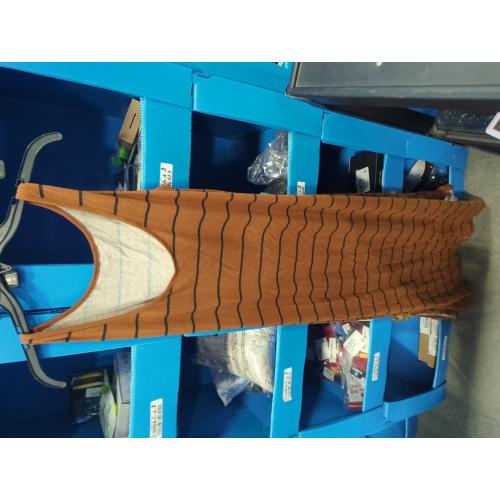 Size L AHAIJ Women's Striped Maxi Tank Dress Casual Summer Sleeveless Crewneck Split Beach Long Sun Dresses