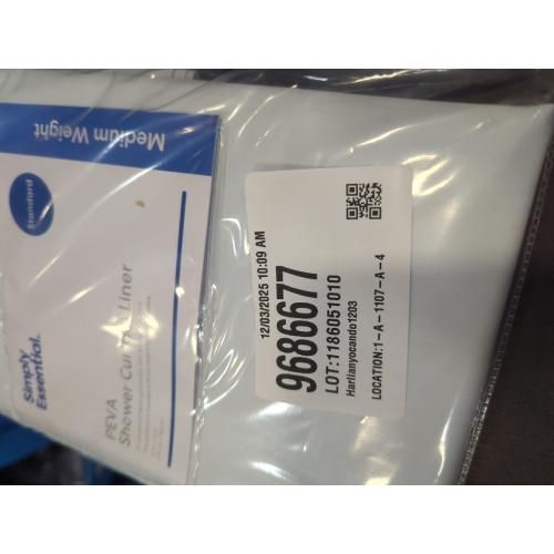 Simply Essential 70-Inch X 72-Inch Medium Weight PEVA Shower Curtain Liner in White