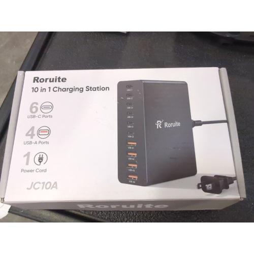 USB C Charging Station 10 Port with 4 USB Cables, 200W GaN Type C Charger Block, Wall Charger Power Strip Adapter Plug for iPad iPhone17 16 15 14 13 12 Pro Max Pixel Note Galaxy