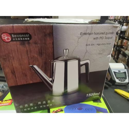 304 Stainless Steel Teapot Long Strain Large Capacity Teapot with Infuser and Removable Filter for Home Restaurant Office Dinnerware Accessories Drinkware Item (750ml)