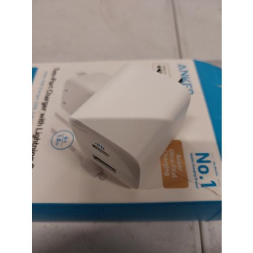 Anker 2-Port 33W Wall Charger with 6' Lightning to USB-C Cable - White