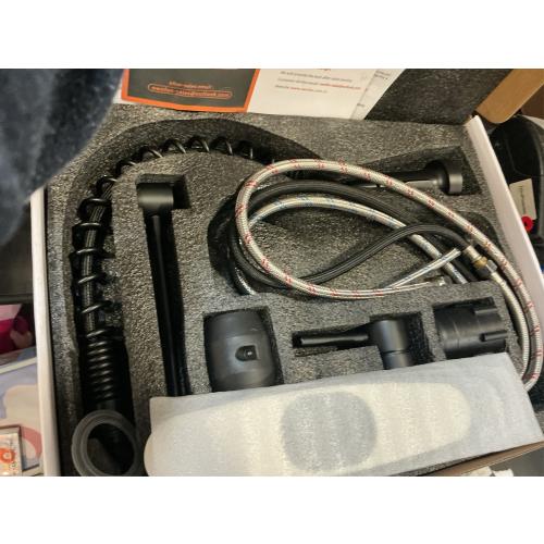 OWOFAN Black Kitchen Faucet with Pull Down Sprayer Stainless Steel Single Handle Pull Out Spring Sink Faucets 1 Hole Or 3 Hole Dual Function for Farmhouse Camper Laundry Utility Rv Wet Bar