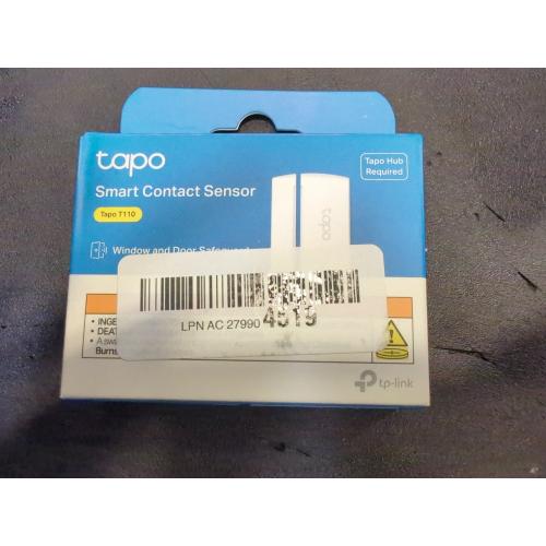 White Tapo Door Sensor Mini, REQUIRES Tapo Hub, Long Battery Life w/Sub-1G Low-Power Wireless protocol, Contact Sensor, 15mm Wide Gap Allowed, Real-Time Notification, Smart Action (Tapo T110)