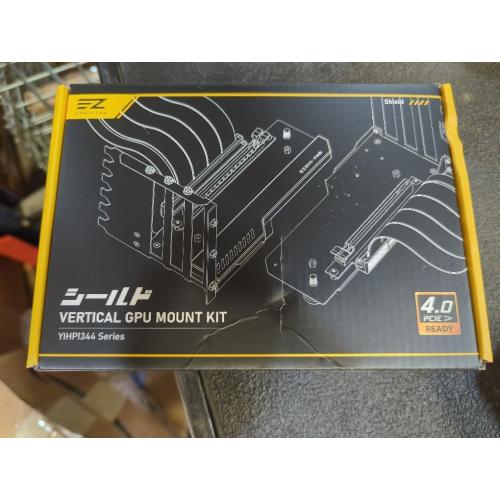 EZDIY-FAB Vertical GPU Mount with High-Speed PCIE 4.0 Riser Cable, Shield Series, 115mm/4.52in Flexible Extension, 90 Degree Connector, Only Compatible to Full-Opened PCIe Slots-Black-YIHPI344