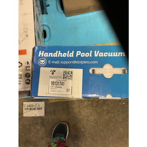 Cordless Pool Vacuum with Telescopic Pole, 18.5 GPM Powerful Suction, 1.5H Supercharge Technology, Handheld Rechargeable Pool Vacuum Cleaner for Above Ground/Inground Pools, Hot Tubs, Spas