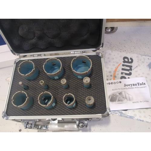 Daily Dry Hole Saw Diamond Drill Bit Set, 11PCs 6/8/10/12/14/20/25/28/32/35/38mm Drill Bits for Ceramic Tile Marble Porcelain with Trangle Shank Thread,Core Drill Bits,Tile Bit