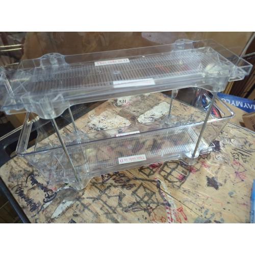 Simple Houseware 2-Tier Narrow Basket Drawer Cabinet Pull-Out Organizer, Clear