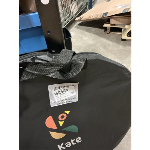 Kate 5x6.5ft(1.5x2m) Collapsible Backdrop White Black Twist Flex Folding Pop up Backgrounds for Photoshoot, Headshots Photo, Video Calls