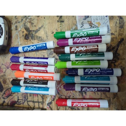Expo Low Odor Dry Erase Markers Assorted Colors Chisel Tip - Pack of 15