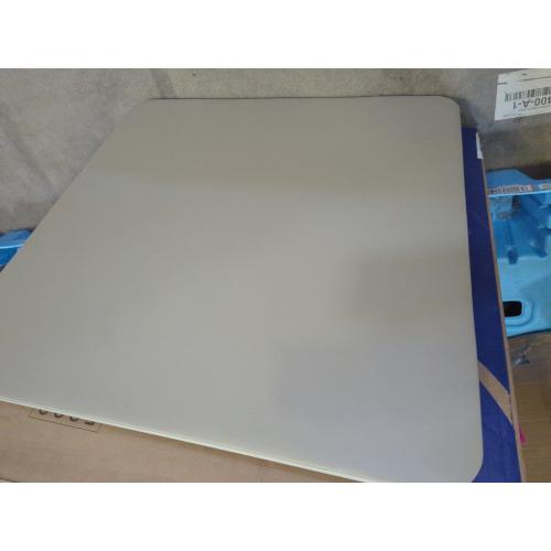 Sudden Comfort Portable EZ Slide Leg Lock Square Metal Padded Vinyl Top Folding Dining Card Table in Beige