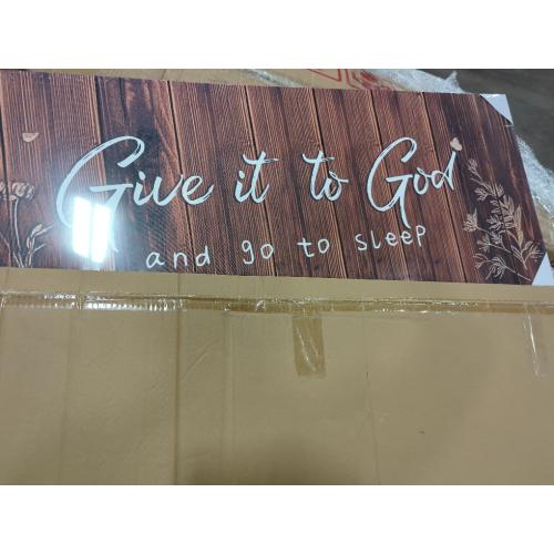 Vefacaiyo Give It to God and Go to Sleep Canvas Wall Art Christian Inspirational Quotes Poster Painting Artwork for Home Living Room Bedroom Wall Decor Framed Ready to Hang 40x16 Inch