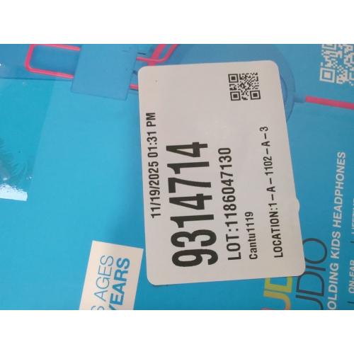 JLab JBuddies Studio Wired Kid Headphones, On-Ear, Cotton Candy, Volume Limited, Folding, Adjustable, Noise Isolation, with Mic