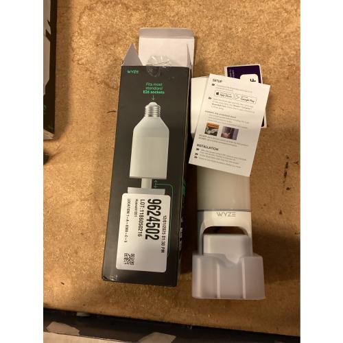 Bulb Cam Plug-In, 2K Wireless HD Security Camera Outdoor Indoor Full Color Day and Night, Dimmable LED Bulb