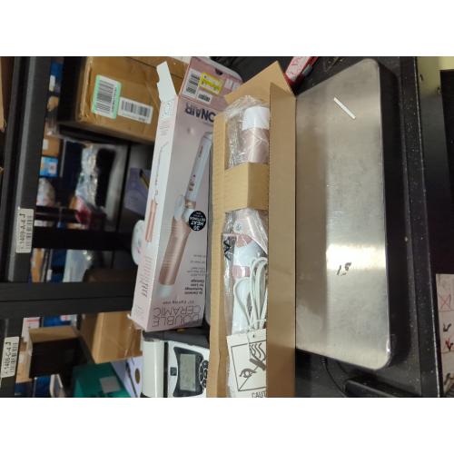 Conair Double Ceramic 1-1/2 Inch Curling Iron, 1.5-Inch Barrel Creates Soft Waves and Curls, Hair Curler for Use on Medium and Long Hair, White