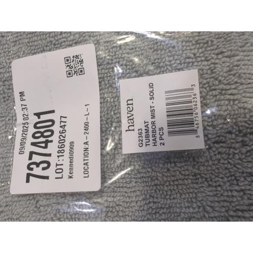Harbor Mist Grey 21x34 2 Pack Haven Organic Cotton Terry 21 X 34 Bath Mat in Harbor Mist Grey