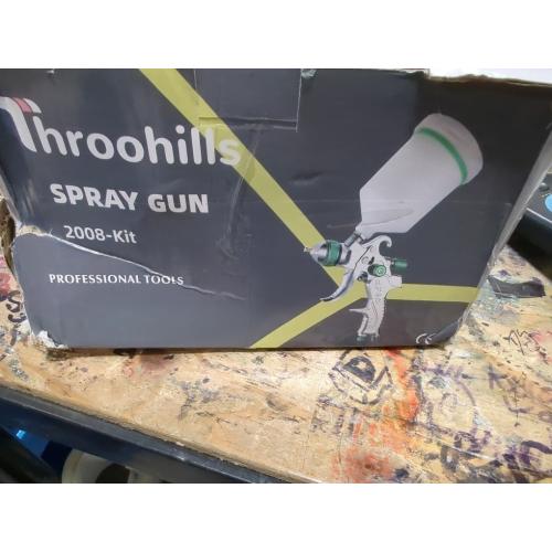 Professional HVLP Spray Gun, 1.4/1.7/2.0mm Nozzle HVLP High Atomization Flow Adjustable Pneumatic Gravity Spray Gun with 600cc Cup & Gauge for Paint Touch-Up(Green)