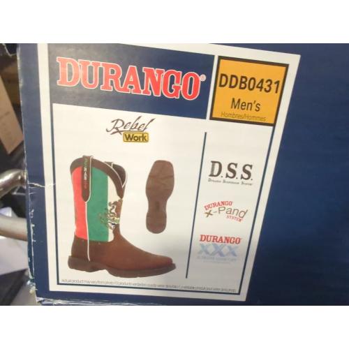 Size 12 Durango Men's 12 Steel Toe Mexico Flag Western Boots