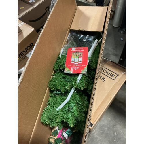 National Tree Co. Kingswood Fir Hinged Pencil 4 1/2 Foot Pre-Lit Fir Christmas Tree