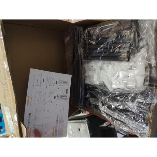 VTRIN Vertical Narrow Shoe Rack Organizer 10 Tier Tall Shoe Shelf Holds 20-22 Pairs with Non-Woven Dustproof Cover for Closet, Entryway Black