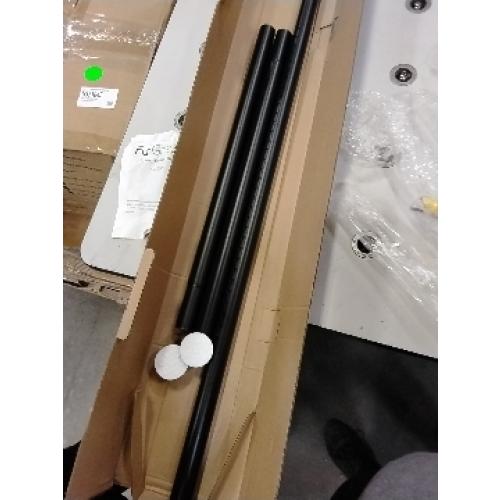 Amazon Basics Adjustable Sturdy Spring Tension Curtain Rod, No Drilling/No Holes, 36-54, Black, Classic Finial