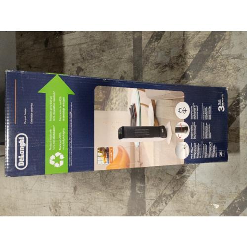 DeLonghi Ceramic Digital Tower Heater: 1500W Oscillating Fan, Remote Control, Adjustable Thermostat, ETL Listed, White